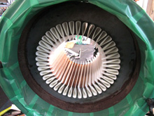 コイル巻替途中